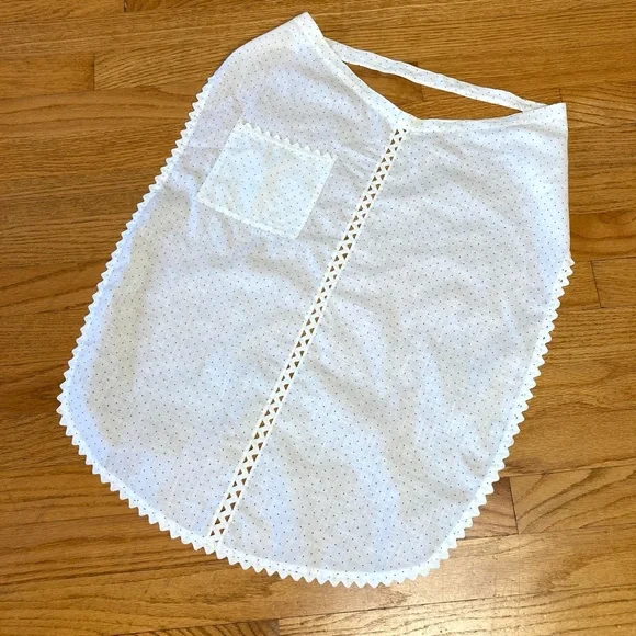 Vintage White & Black Polka Dot Apron Sz M/L - Picture 4 of 7